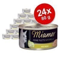 Miamor Fine Filets Naturelle -säästöpakkaus 24 x 80 g - kana