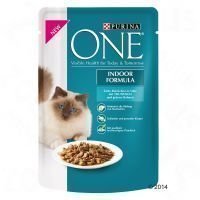 Purina One Indoor Formula 6 x 85 g - tonnikala & vihreät pavut